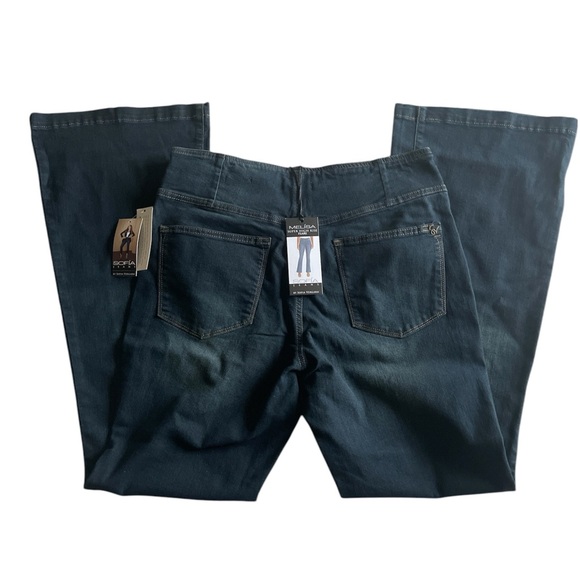 NWT Melisa Super High Rise Flare Pull on Jeans by Sofia Vergara - Size 14 - Picture 2 of 5
